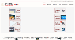 Desktop Screenshot of primelightboxes.com